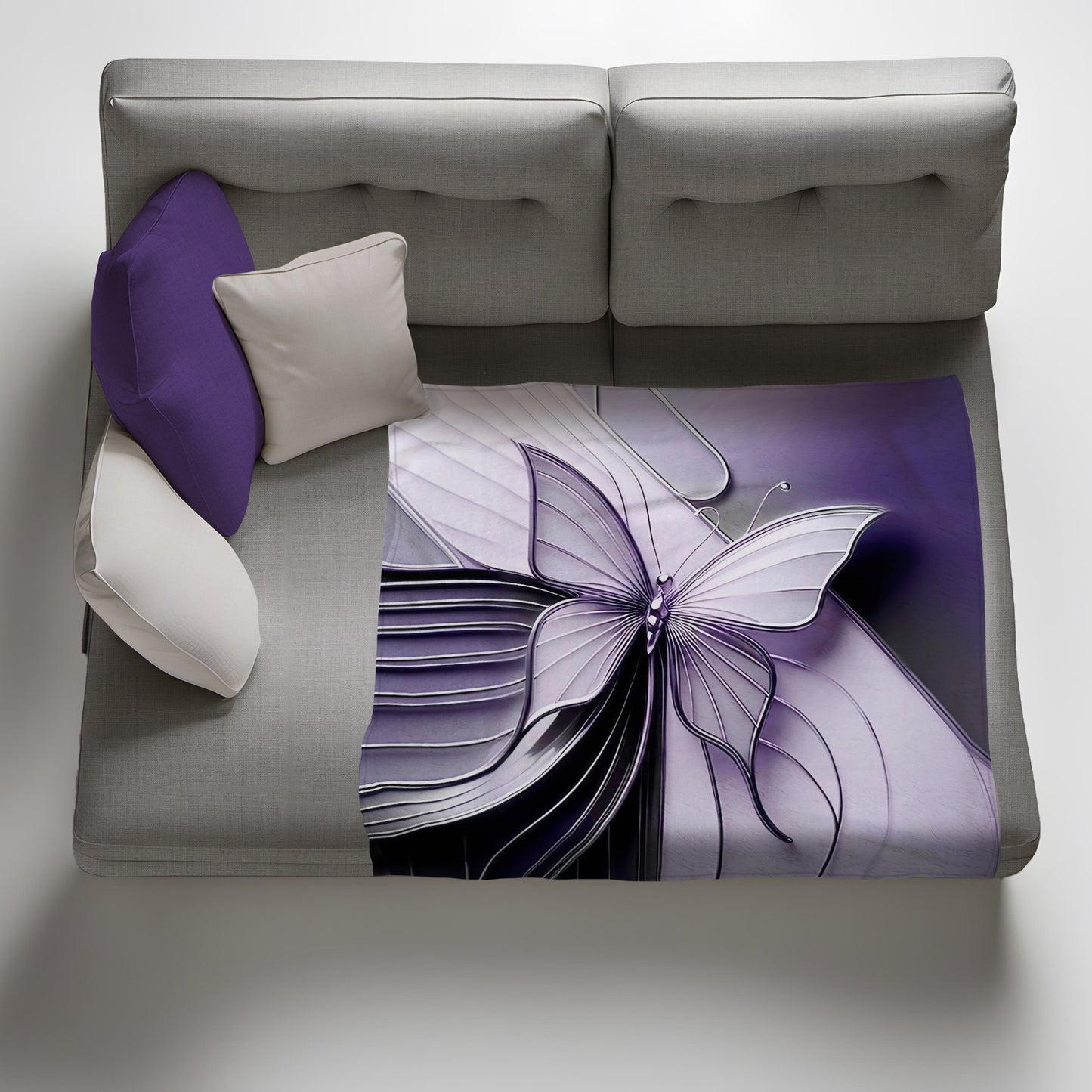 Deep Violet Butterfly Wings Light Weight Fleece Blanket