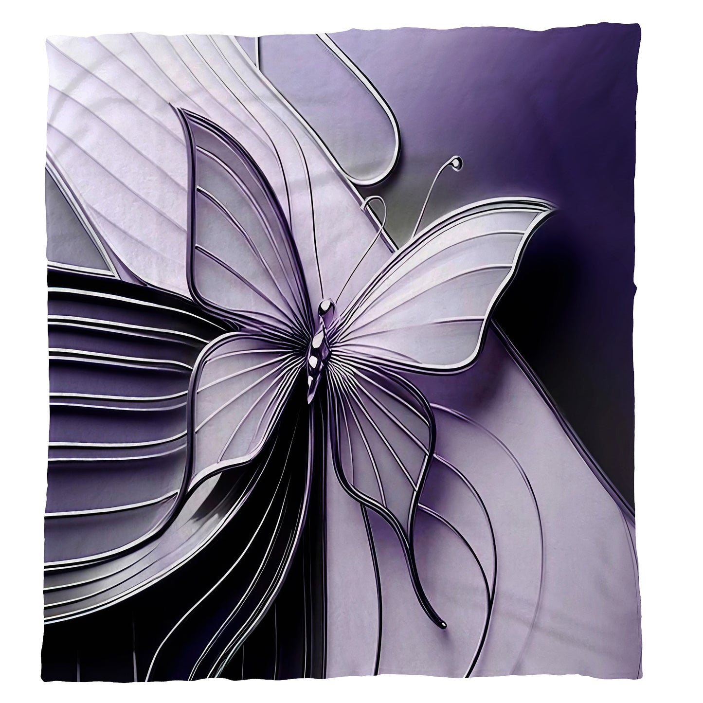 Deep Violet Butterfly Wings Light Weight Fleece Blanket