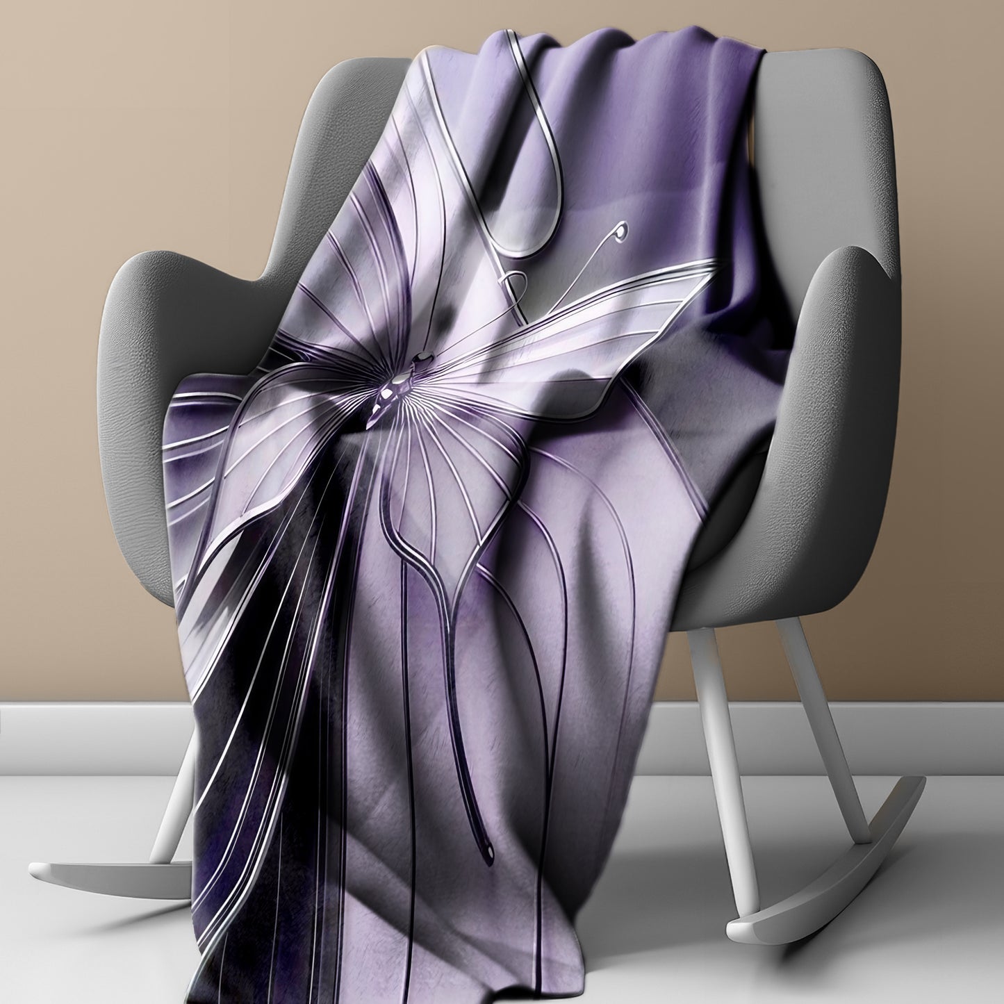 Deep Violet Butterfly Wings Light Weight Fleece Blanket