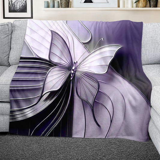 Deep Violet Butterfly Wings Light Weight Fleece Blanket