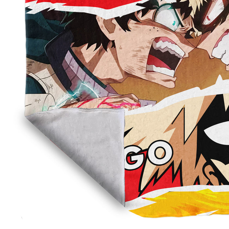 Deku vs Bakugo Light Weight Fleece Blanket