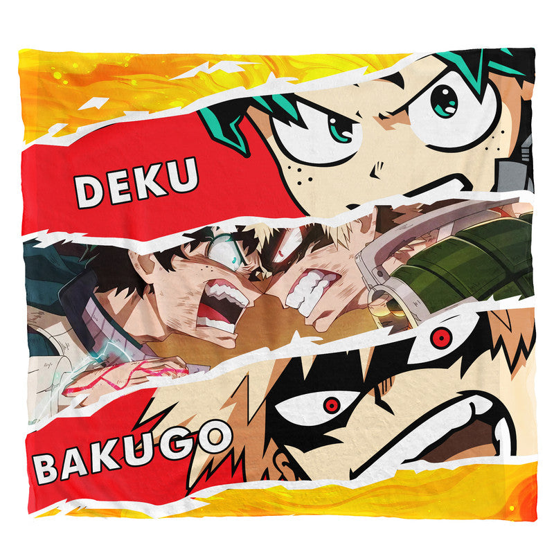 Deku vs Bakugo Light Weight Fleece Blanket
