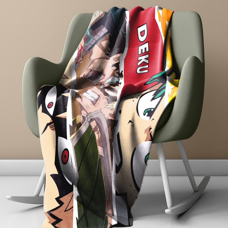 Deku vs Bakugo Light Weight Fleece Blanket