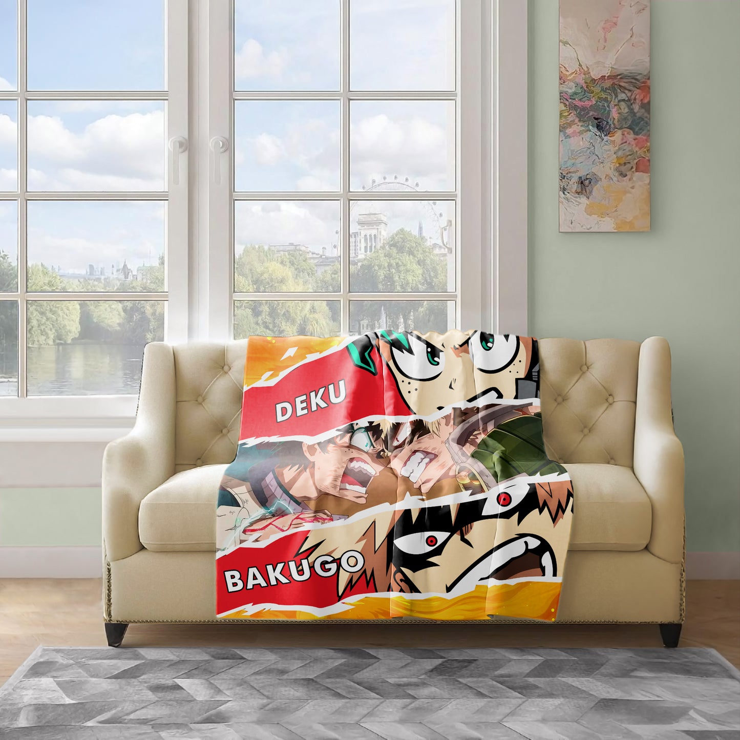 Deku vs Bakugo Light Weight Fleece Blanket