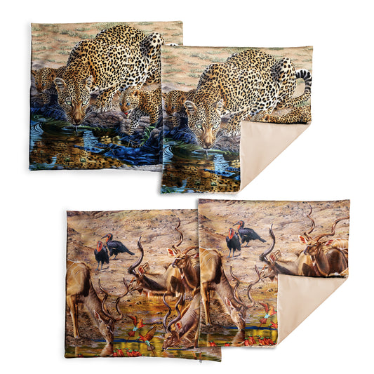 Kudu and Leopard Luxury Scatter Covers By Delene Lambert (Set of 4)