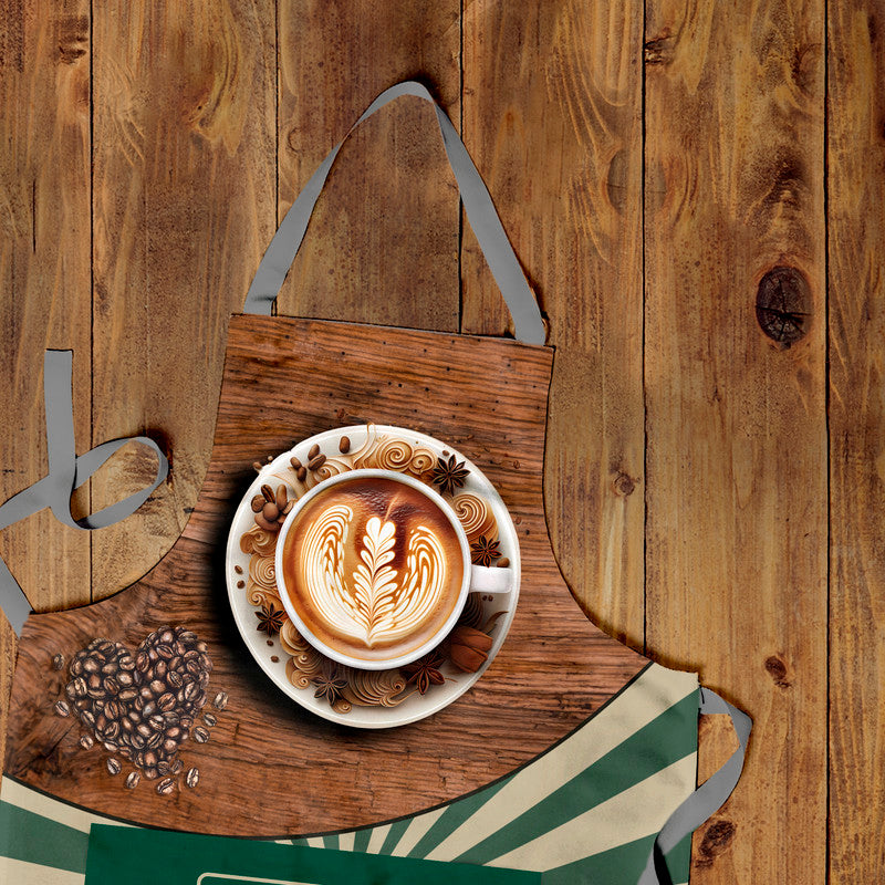 Delicious Coffee Green Medium Length Apron