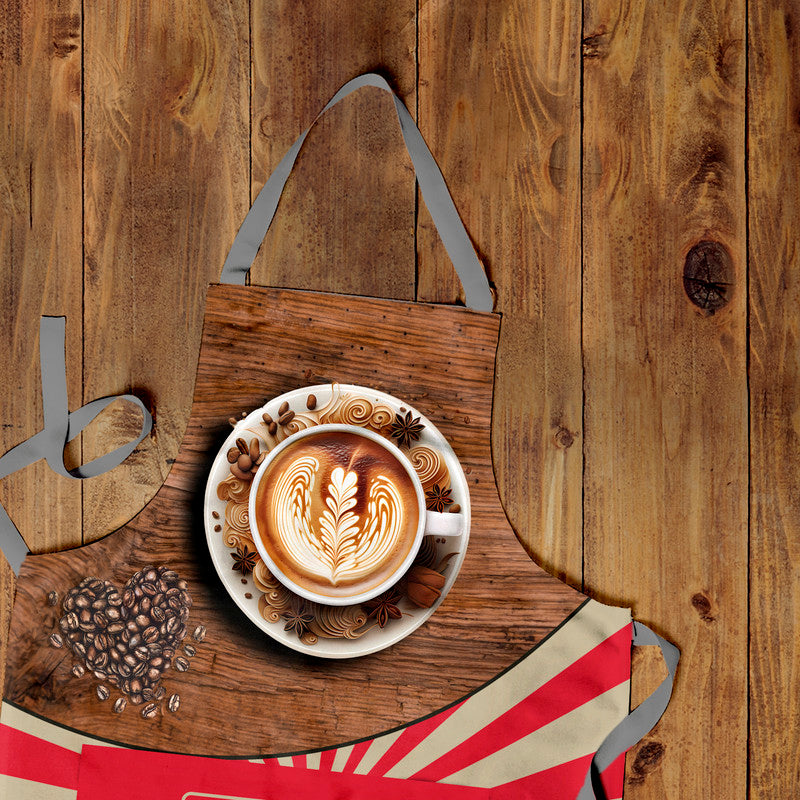 Delicious Coffee Red Medium Length Apron