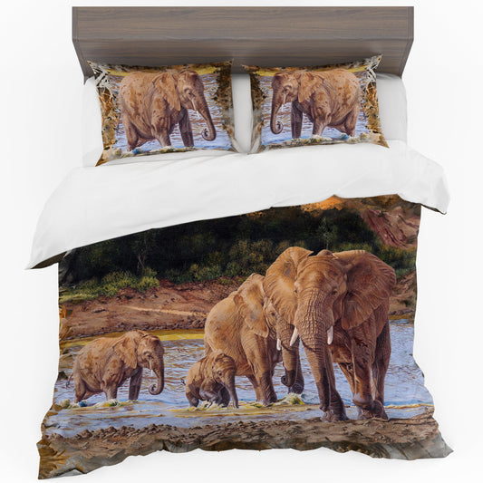SPECIAL: Elephants Duvet Cover Set By Delene Lambert - Single