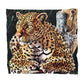 Leopard Light Weight Fleece Blanket by Delene Lambert