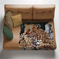 Leopard Light Weight Fleece Blanket by Delene Lambert