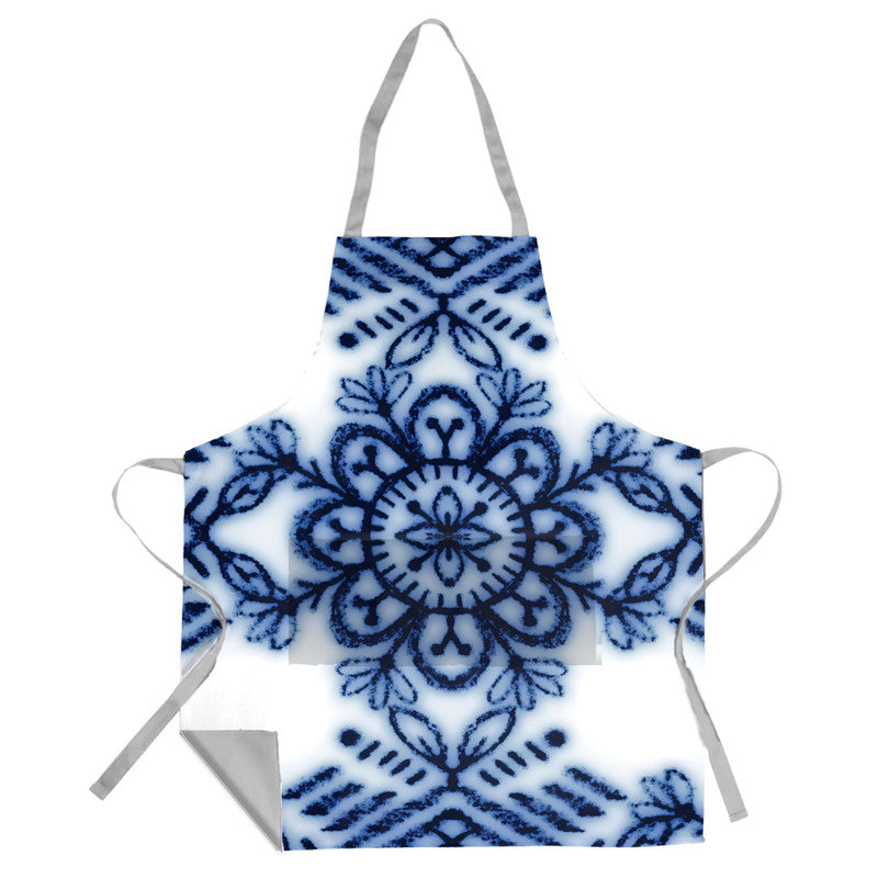 Delft Pattern Medium Length Apron