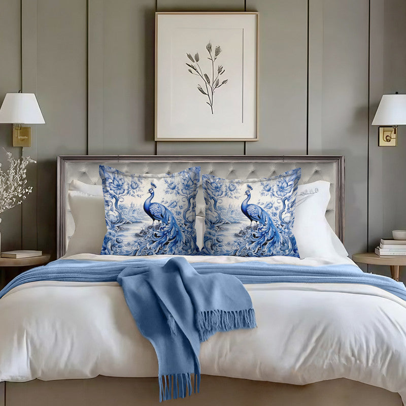 Delft Peacock s Whisper Exclusive Range Cushions