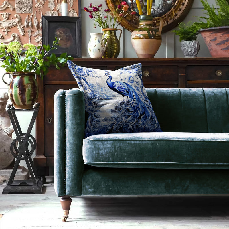 Delft Peacock s Whisper Exclusive Range Cushions