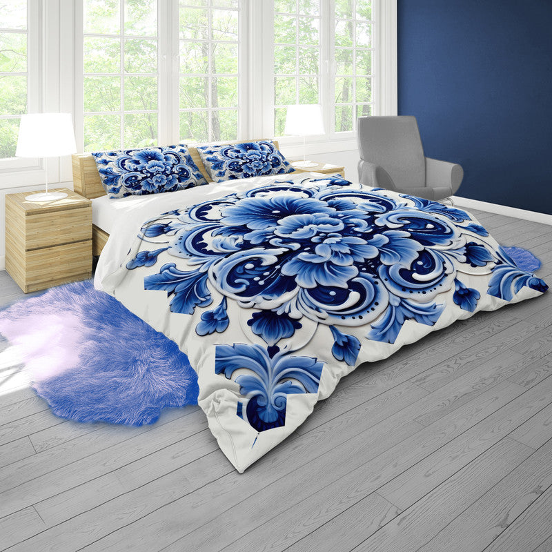 Delft Petal Glaze Duvet Cover Set