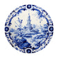 Delft Vermeer's Garden Round Tablecloth
