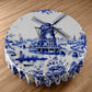Delft Windmill Lanscape Round Tablecloth