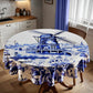 Delft Windmill Lanscape Round Tablecloth