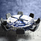 Delft Windmill Whispers Round Tablecloth