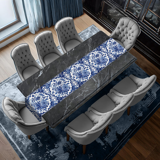 Delft Floral Frames Table Runner by Mark van Vuuren