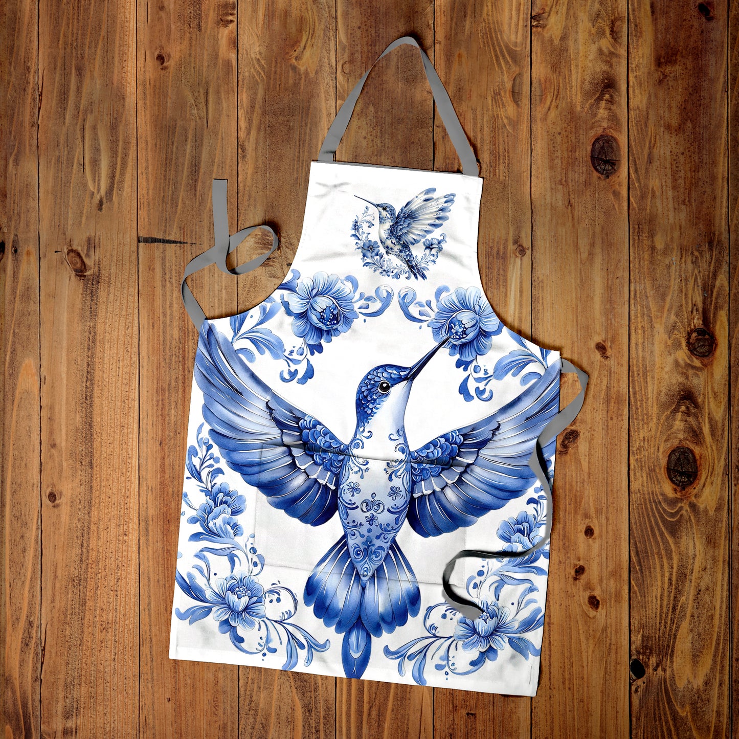 Delft Hummingbird Apron by Mark van Vuuren