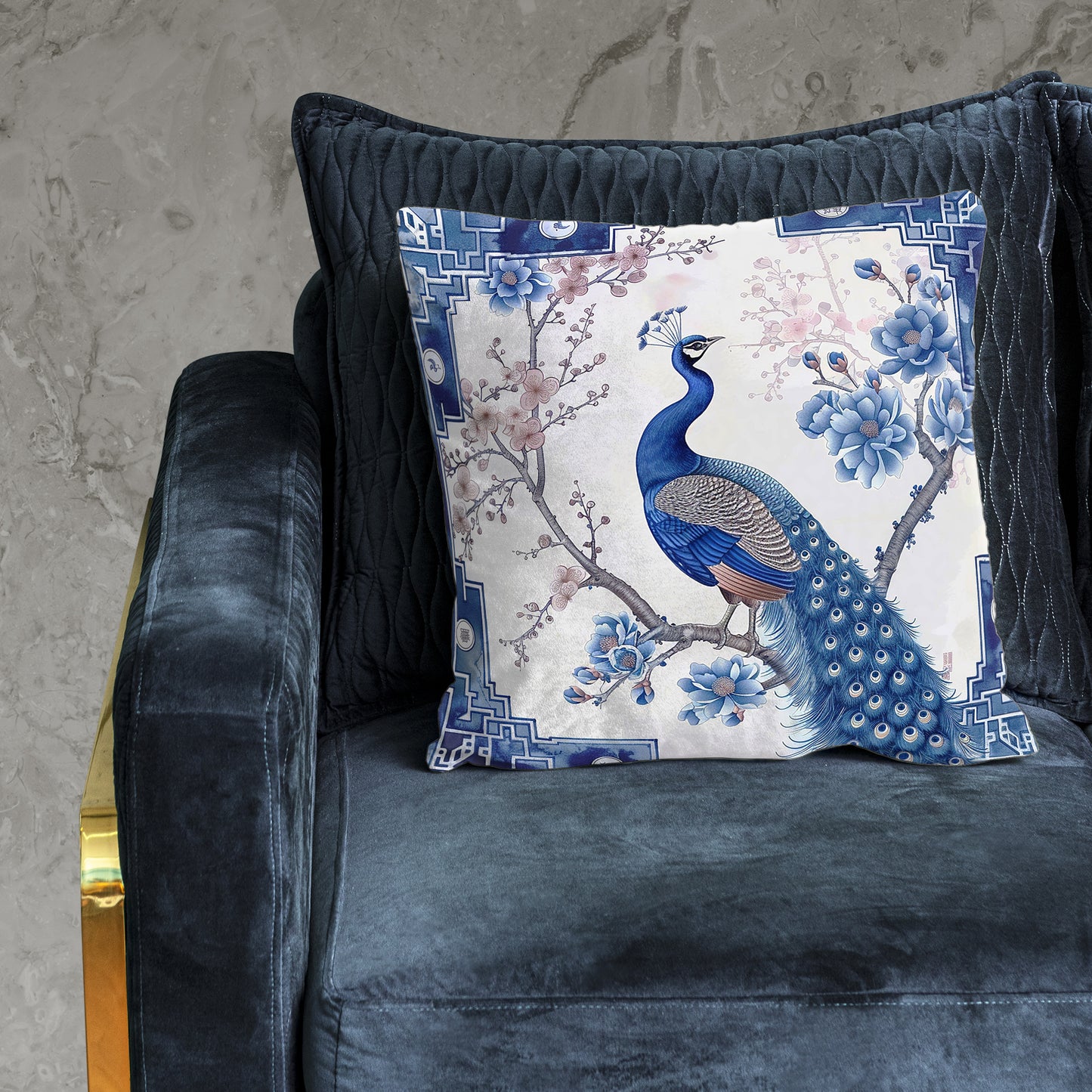 Delft Peacock Luxury Scatter by Mark van Vuuren