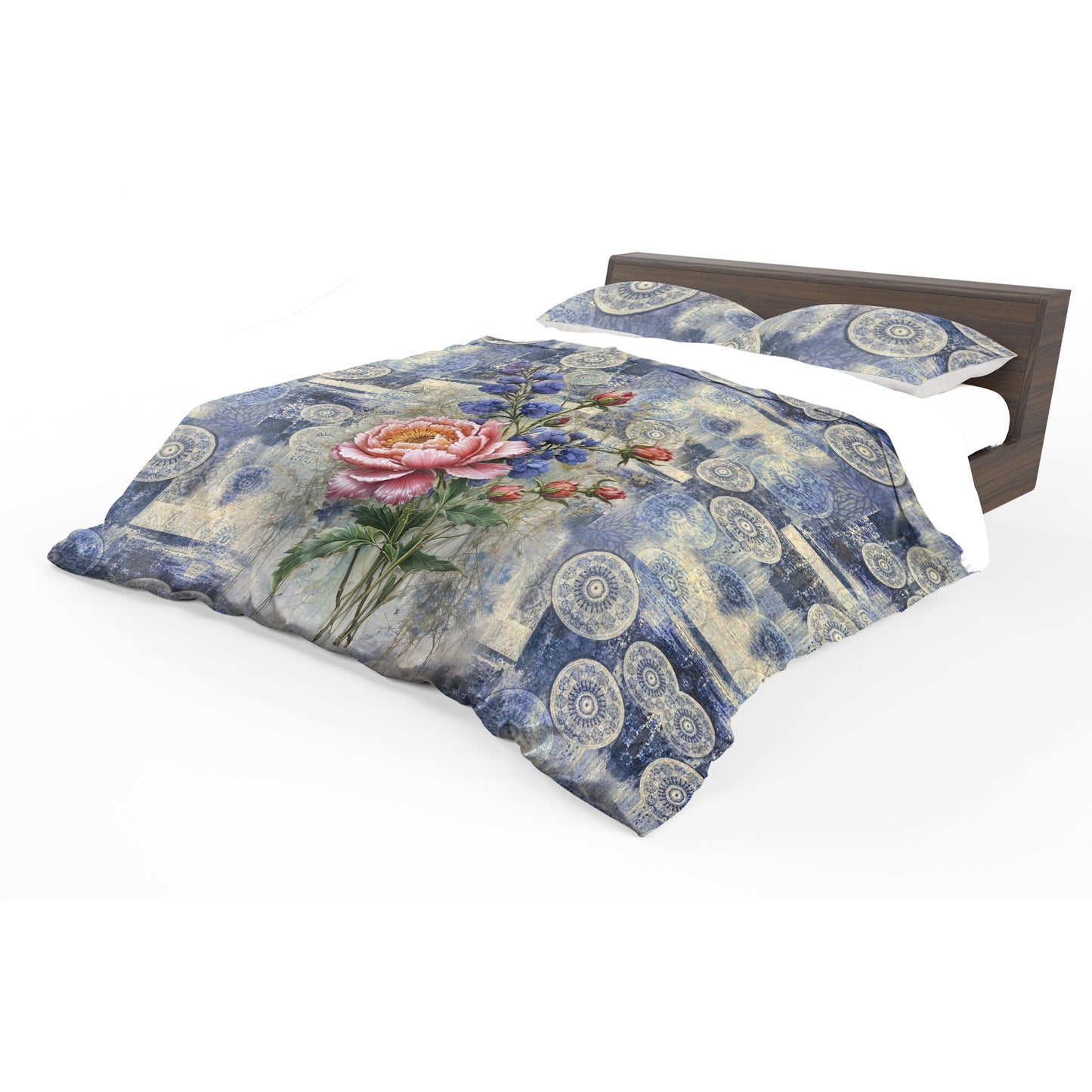 Delftware Peony Bouquet Duvet Cover Set