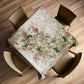 Delicate Flowers on Beige Square Tablecloth