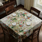 Delicate Flowers on Beige Square Tablecloth