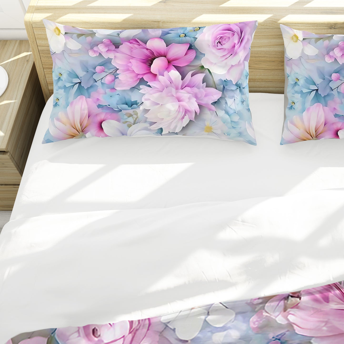 Delicate Lilac and White Floral Duvet Cover Set
