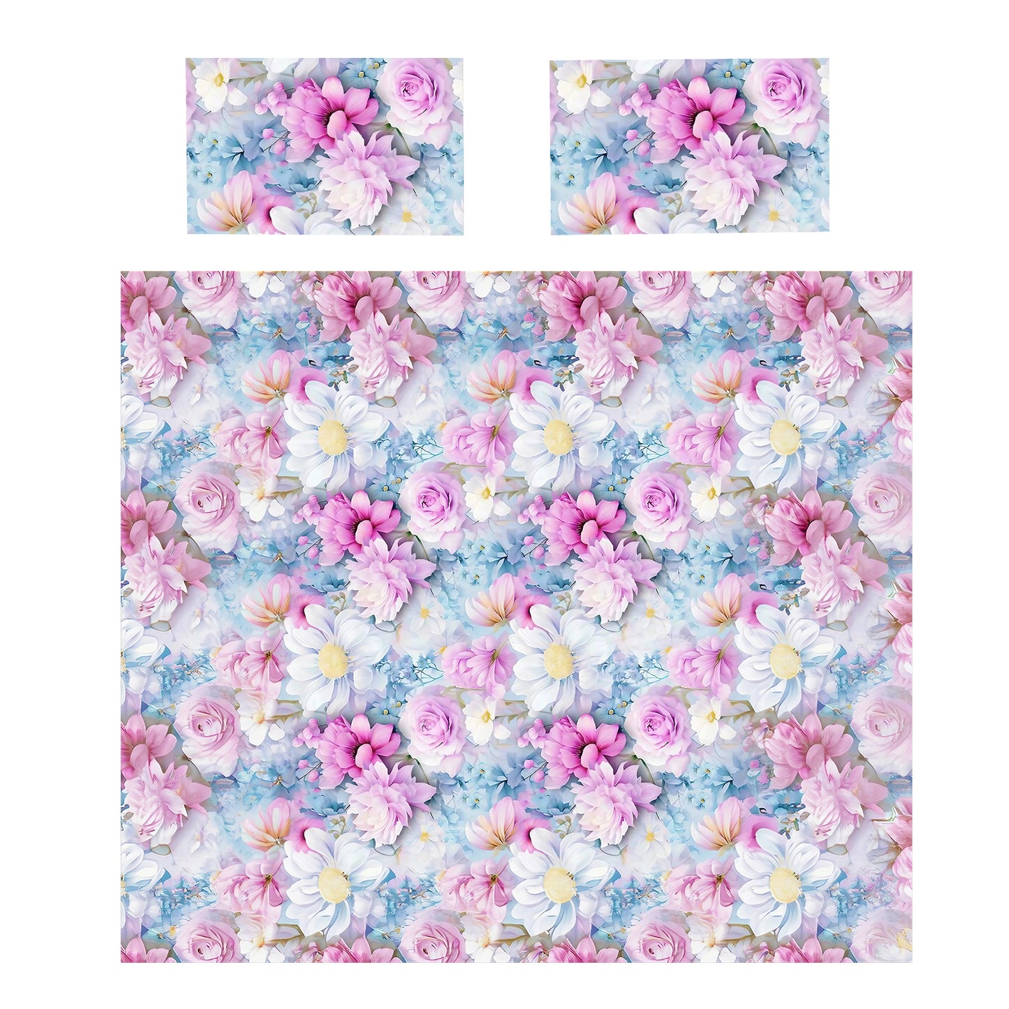 Delicate Lilac and White Floral Duvet Cover Set