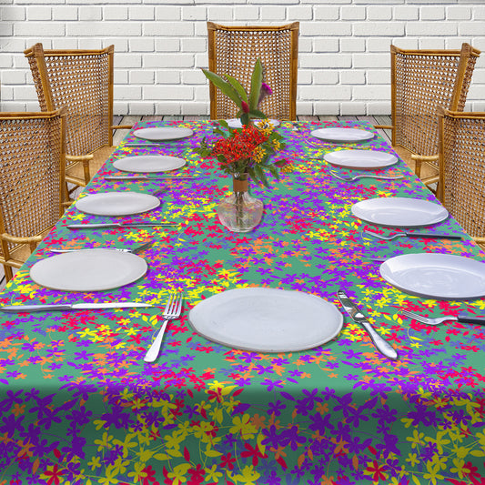 Delicate Multicolour Floral 3m Rectangle Tablecloth