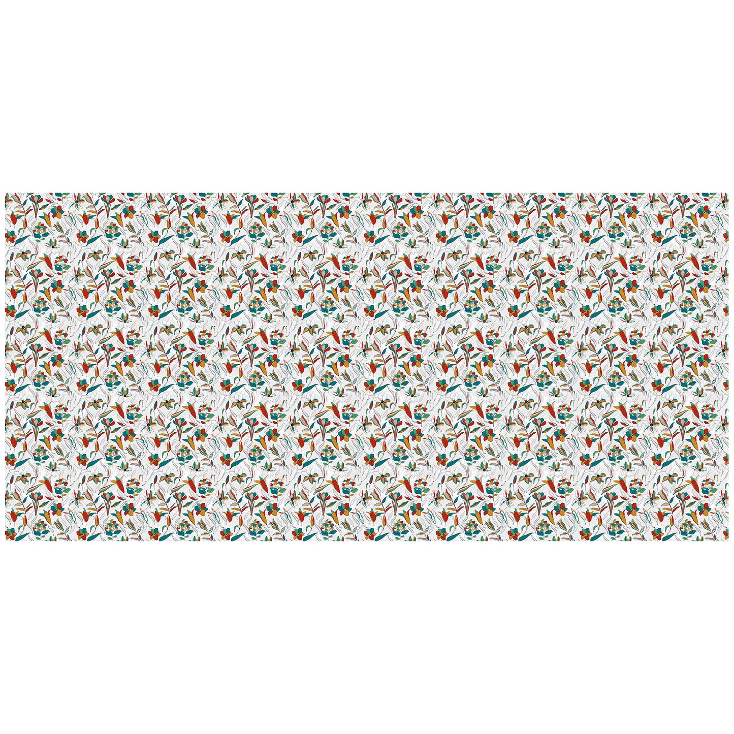 Delicate Petals on White 3m Rectangle Tablecloth