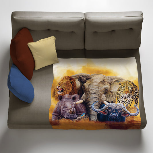 Big Five Fleece Blanket by Delene Lambert