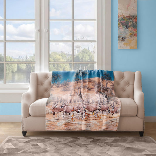 Desert Gemsbok Light Weight Fleece Blanket By Delene Lambert