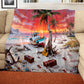 Deserted Beach Light Weight Fleece Blanket