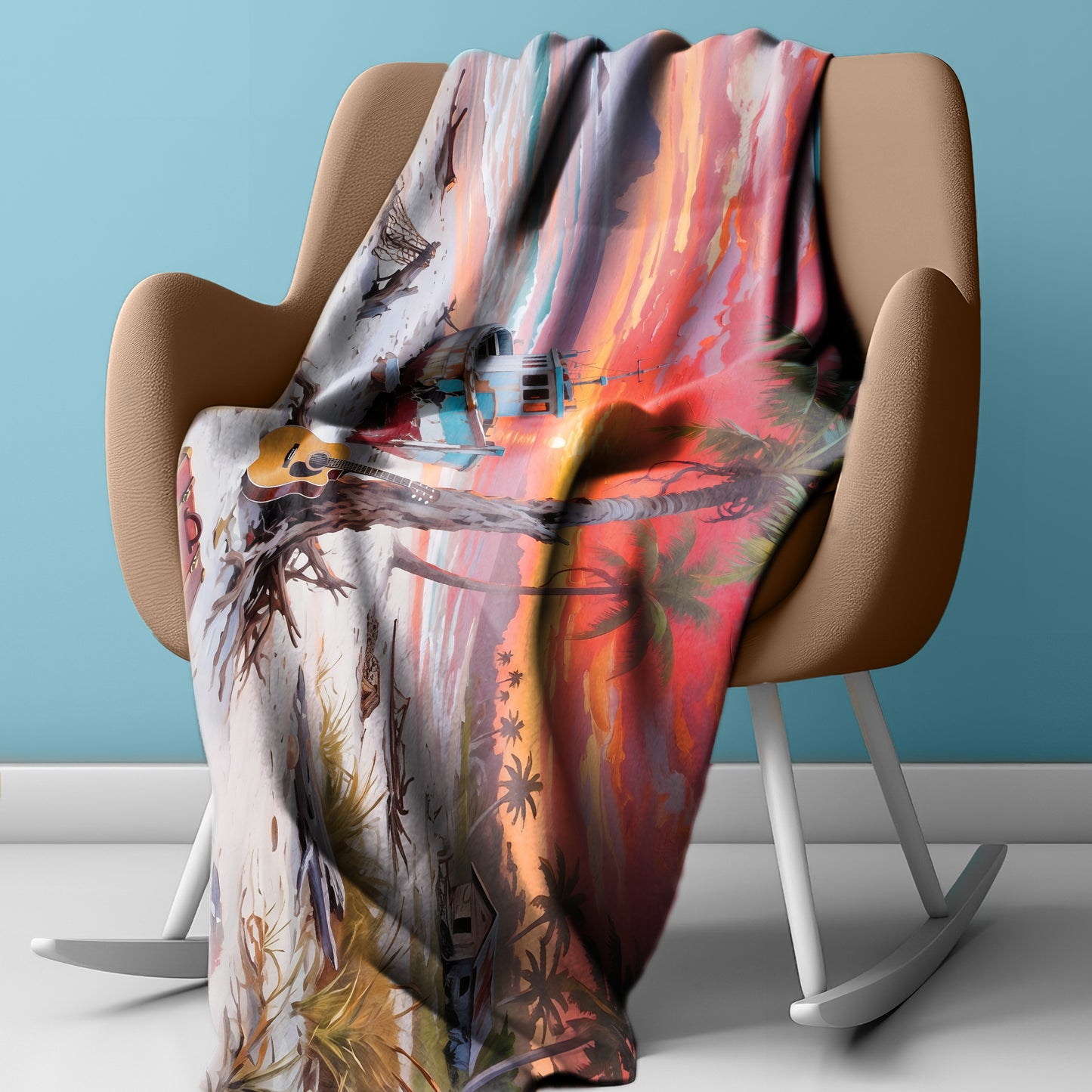 Deserted Beach Light Weight Fleece Blanket
