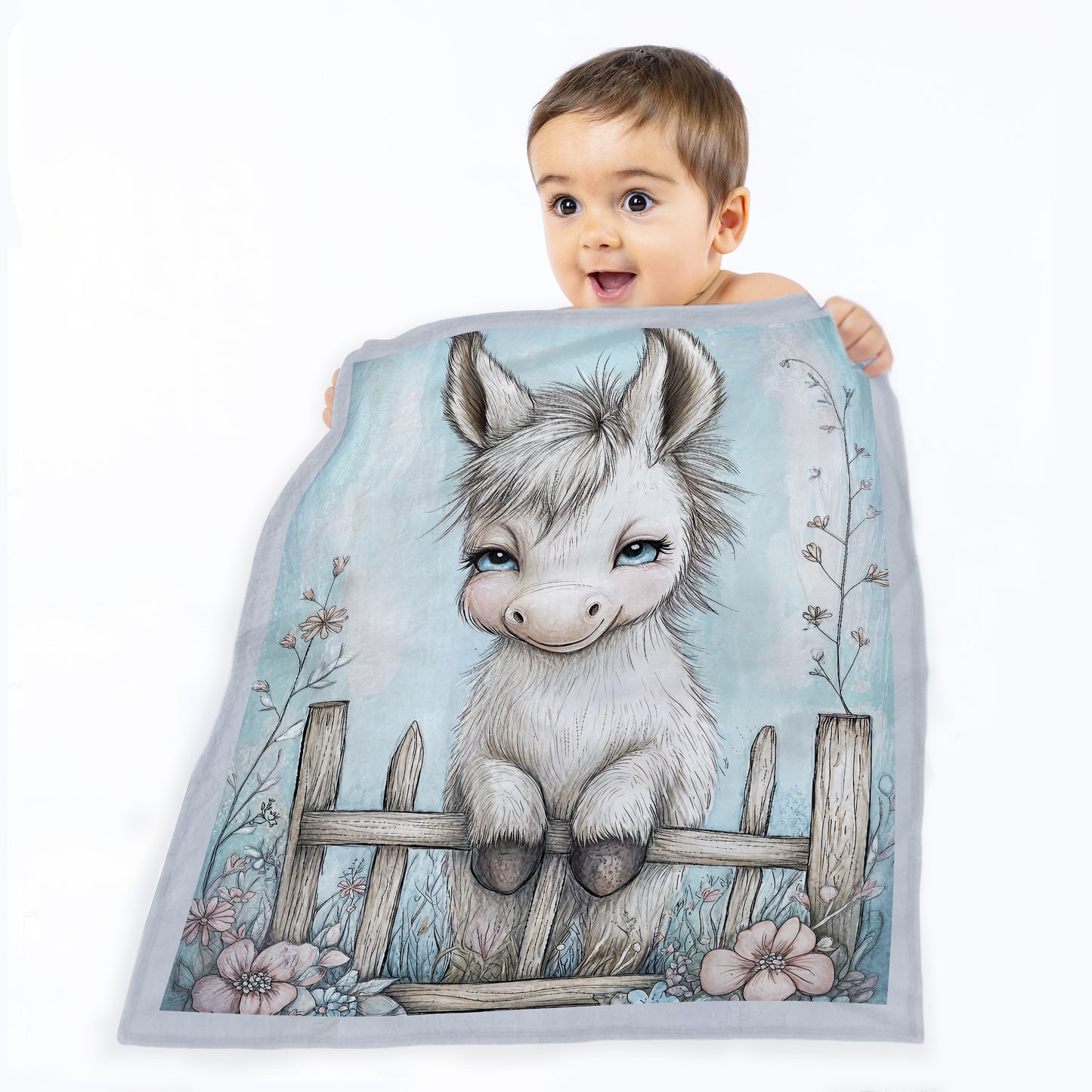 Dinky Donkey Toddler Fleece Blanket