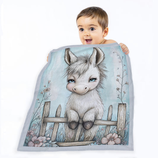 Dinky Donkey Toddler Fleece Blanket