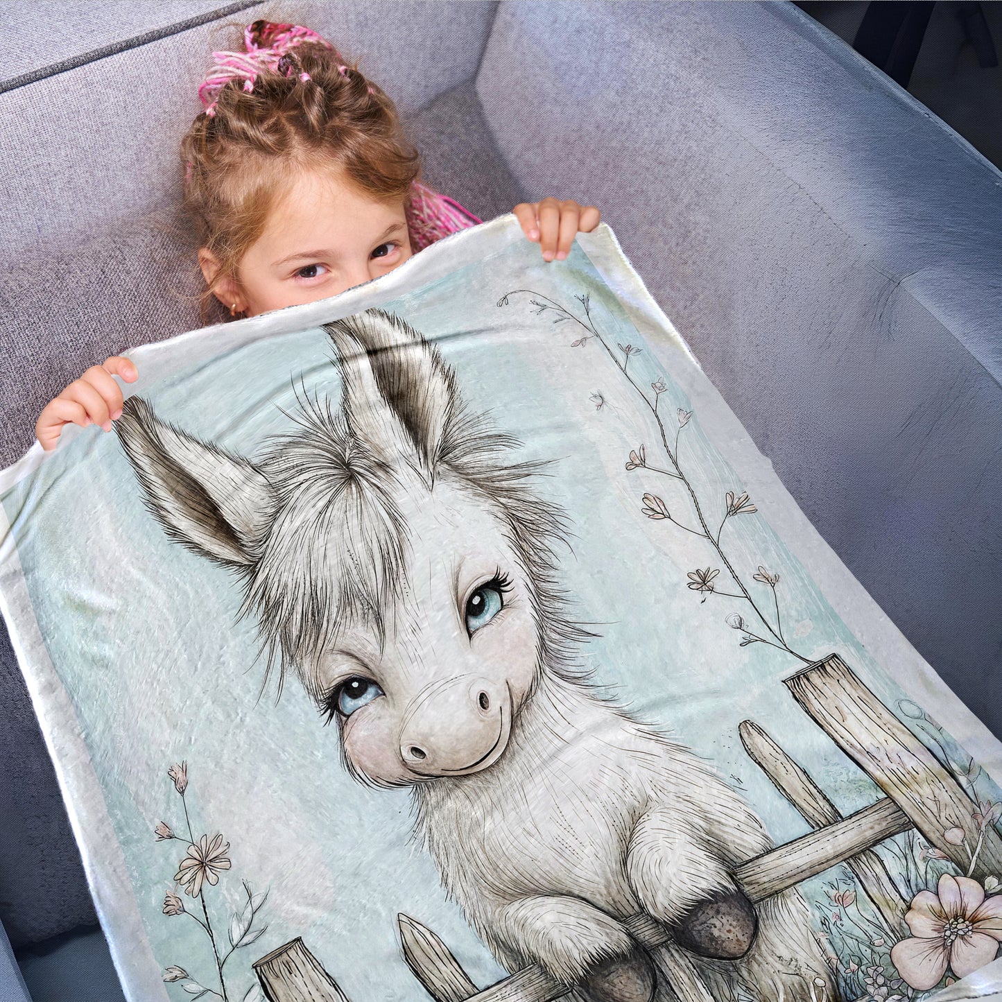 Dinky Donkey Toddler Fleece Blanket