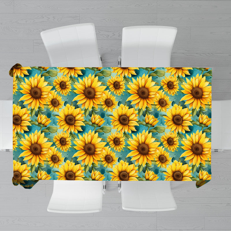 Different Sizes Sunflower Rectangle Tablecloth