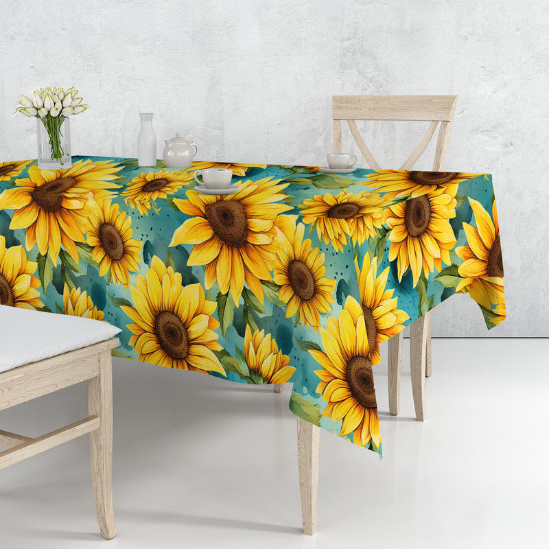 Different Sizes Sunflower Rectangle Tablecloth