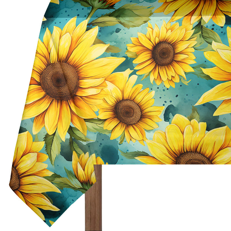 Different Sizes Sunflower Rectangle Tablecloth