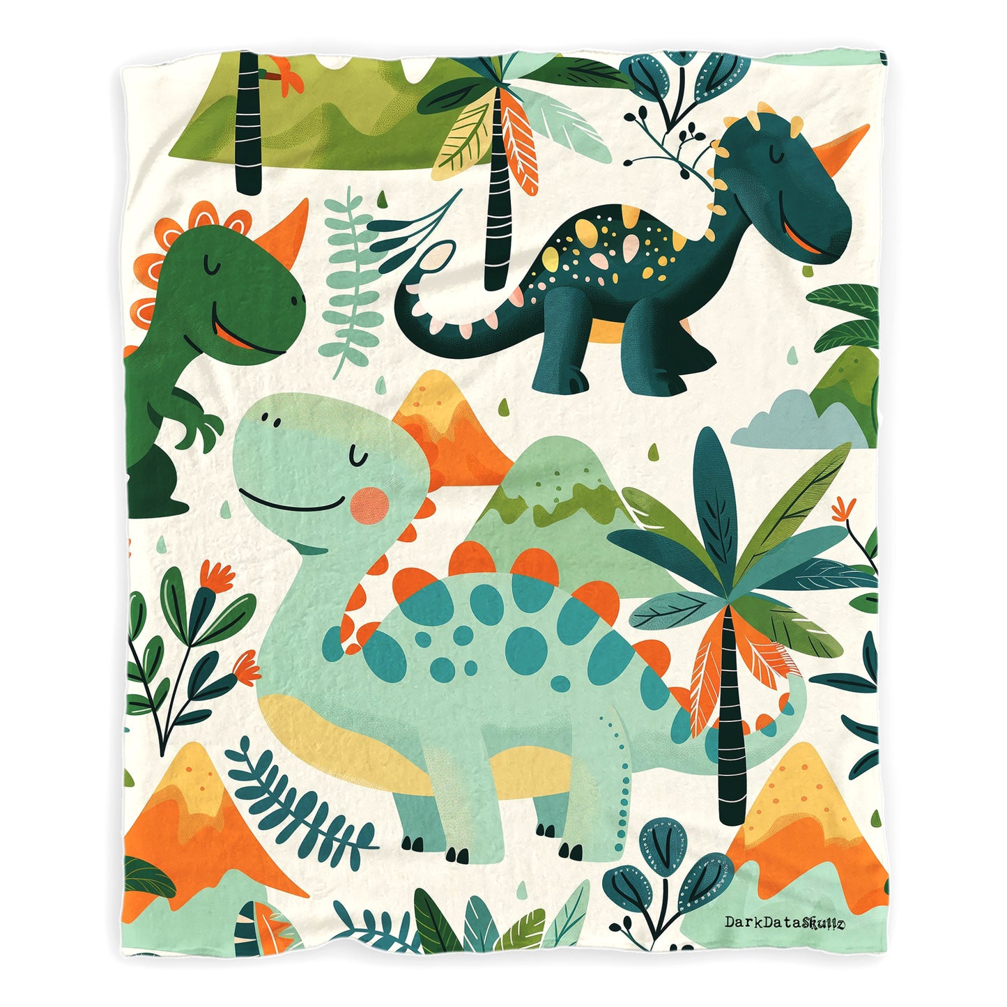 Dino Delight Jungle Minky Blanket by Wikus Schalkwyk