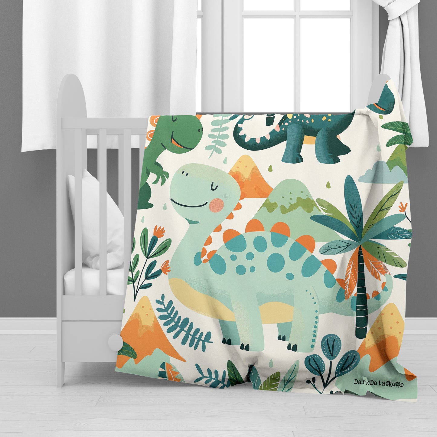 Dino Delight Jungle Minky Blanket by Wikus Schalkwyk