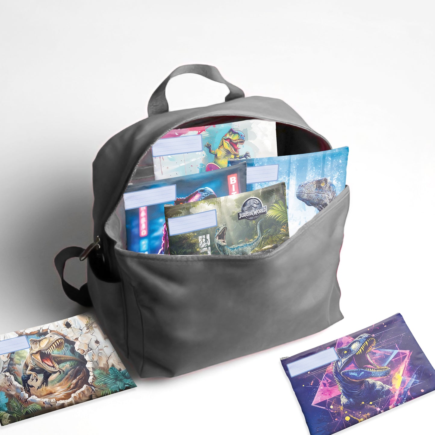 Dino Subject Savvy Book Bags Set of 6