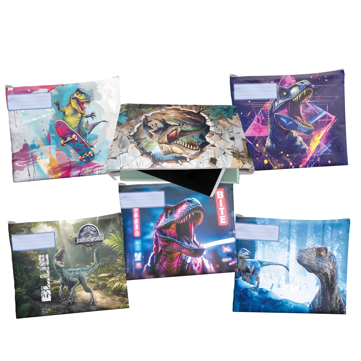 Dino Subject Savvy Book Bags Set of 6