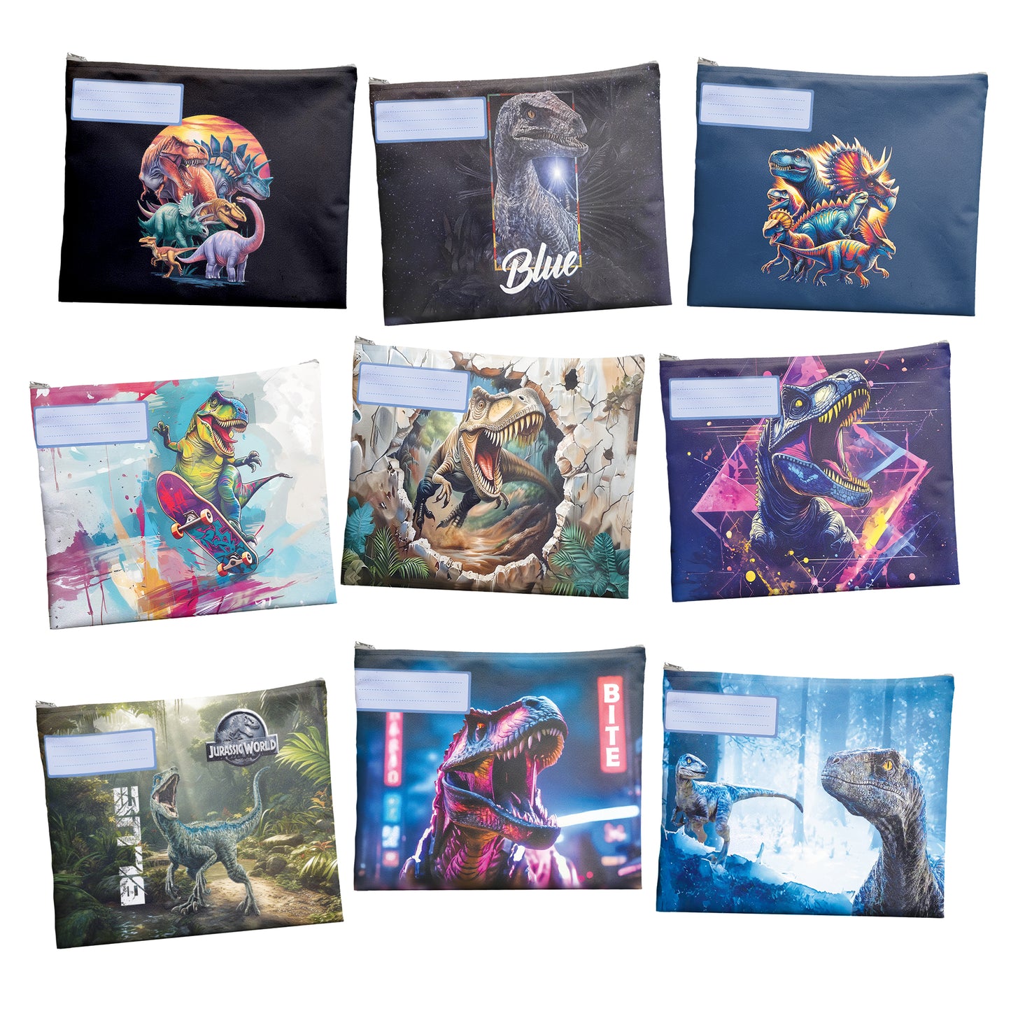 Dino Subject Savvy Book Bags Set of 9