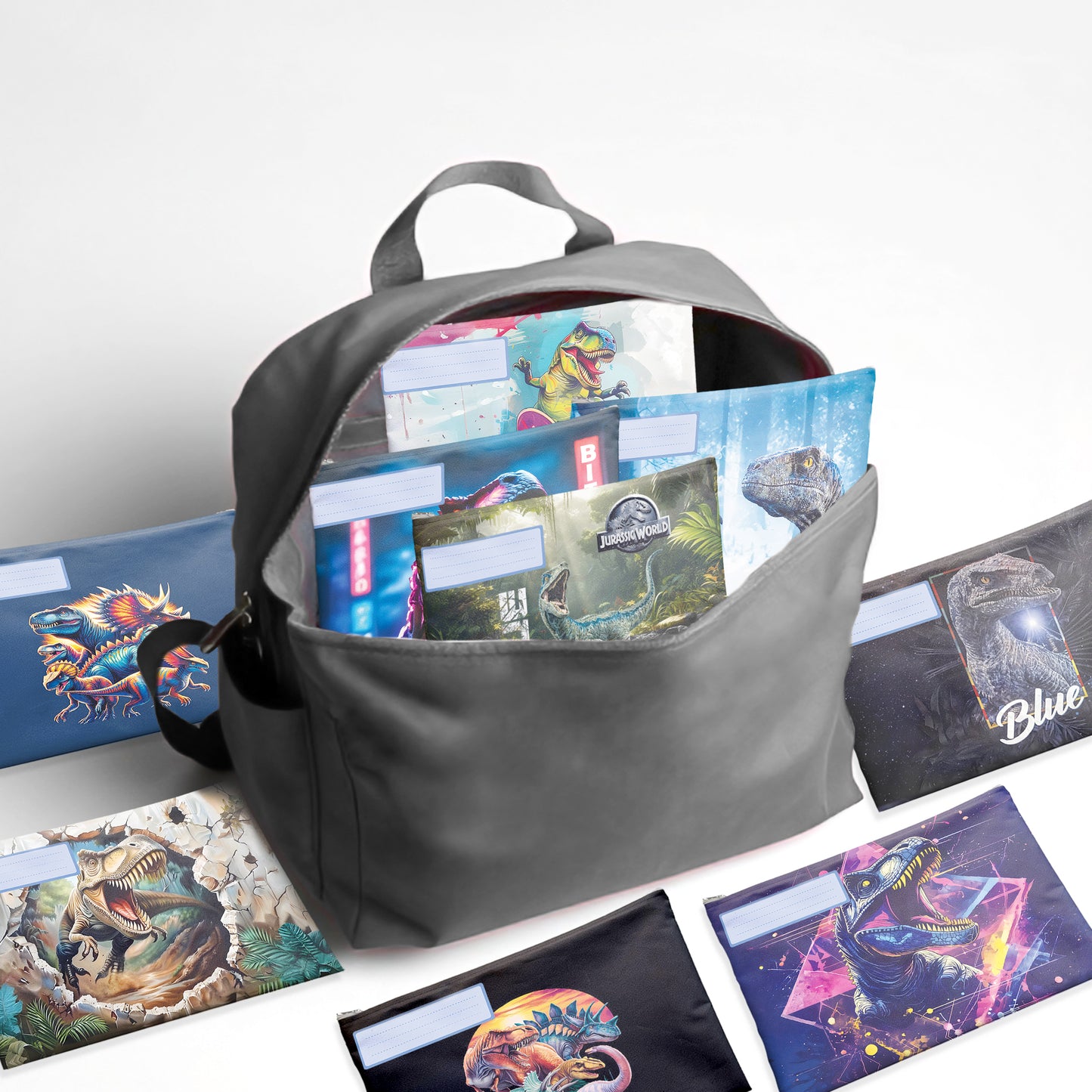 Dino Subject Savvy Book Bags Set of 9