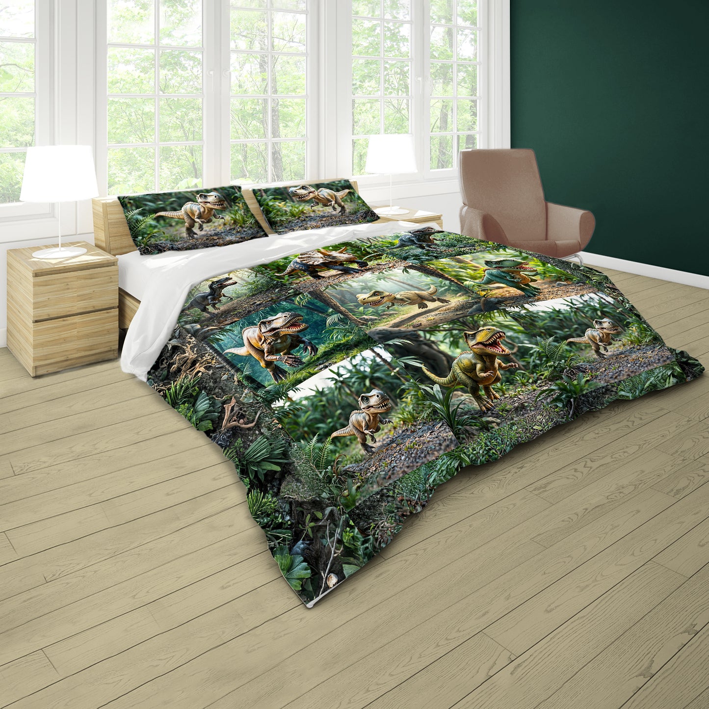 Dinosaur  Land Kids Duvet Cover Set