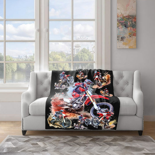 Dirtbike Adventure Light Weight Fleece Blanket by Mark van Vuuren